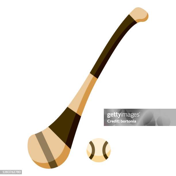 hurling icon on transparent background - irish hurling stock illustrations