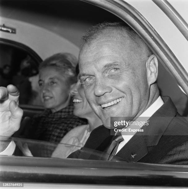 American astronaut John Glenn with his wife Annie at London Airport, UK, 6th October 1965.