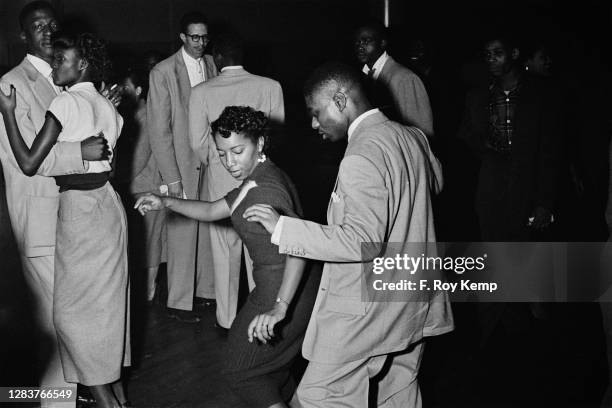 People dancing at the Audubon Ballroom in Manhattan, New York City, circa 1956.