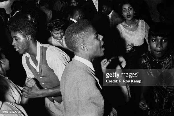 People dancing at the Audubon Ballroom in Manhattan, New York City, circa 1956.