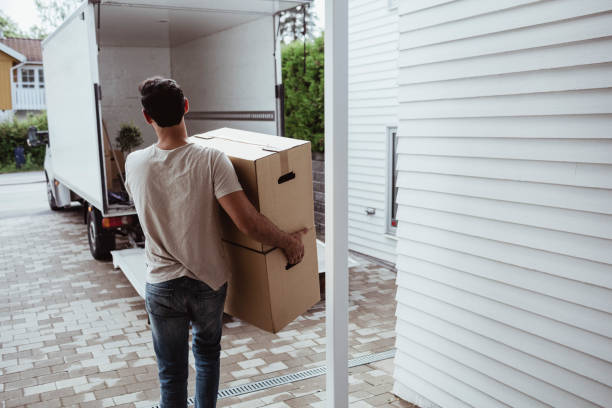 Where to Buy Moving Boxes in South Africa? 7 rear view of man carrying cardboard boxes towards van