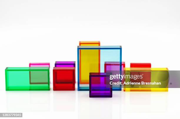 acrylic squares and rectangles - perspex stockfoto's en -beelden