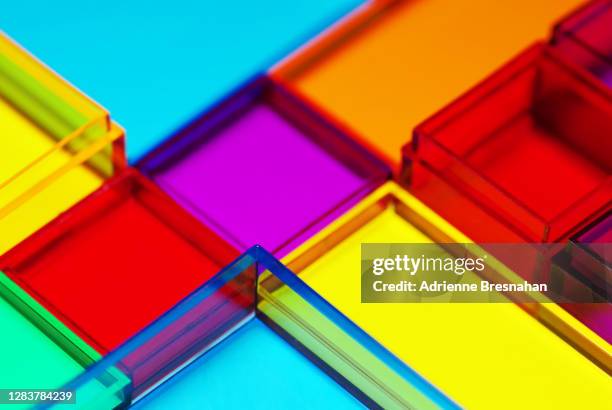 acrylic squares and rectangles - cubism stock pictures, royalty-free photos & images