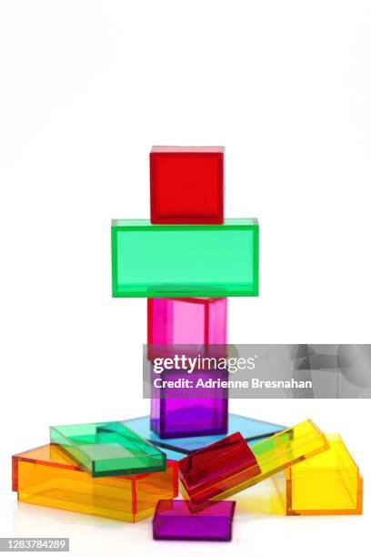 acrylic squares and rectangles - perspex stockfoto's en -beelden