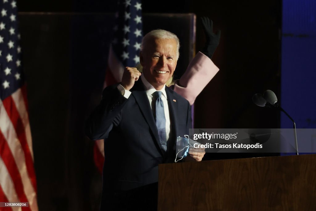 Democratic Presidential Candidate Joe Biden Holds Election Night Event In Delaware