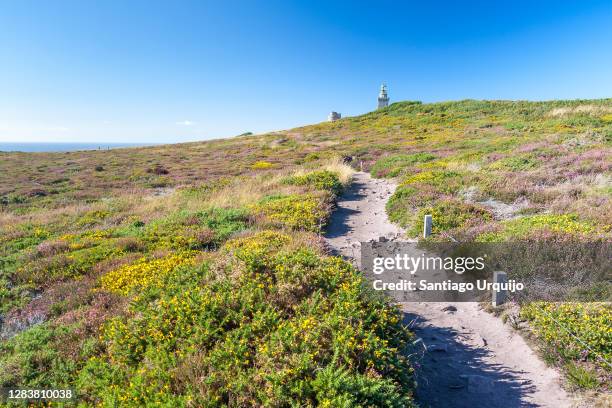 saint mathieu headland and lighthouse - brest brittany stockfoto's en -beelden