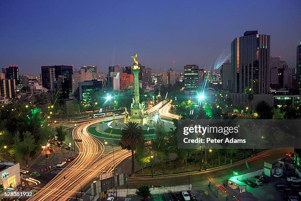 aerial view of mexico city at night, mexico - cidade do méxico imagens e fotografias de stock