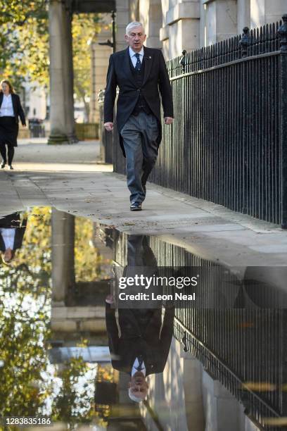 Speaker of the House of Commons Sir Lindsay Hoyle walks through Westminster on November 04, 2020 in London, England. Following the weekly Prime...