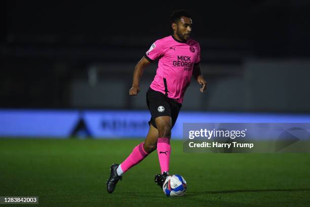 Nathan Thompson of Peterborough United during the Sky Bet League One match between Bristol Rovers and Peterborough United at the Memorial Stadium on...