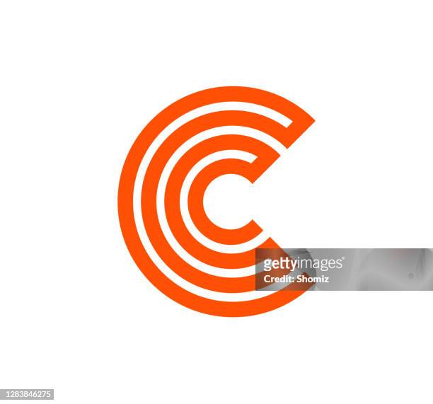 c lines geometric vector logo - logo stock illustrations