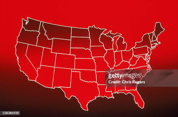 illustrazioni stock, clip art, cartoni animati e icone di tendenza di computer generated map of the united states - stati uniti d'america