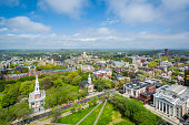 View of the New Haven Green and downtown, in New Haven, Connecticut