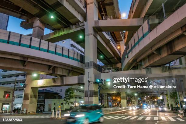 highway junction in tokyo of japan - バイパス ストックフォトと画像