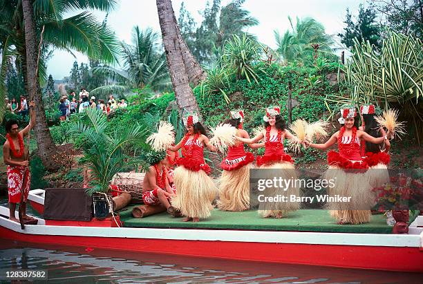 hula dancers, oahu, hi - hula dancer stock pictures, royalty-free photos & images