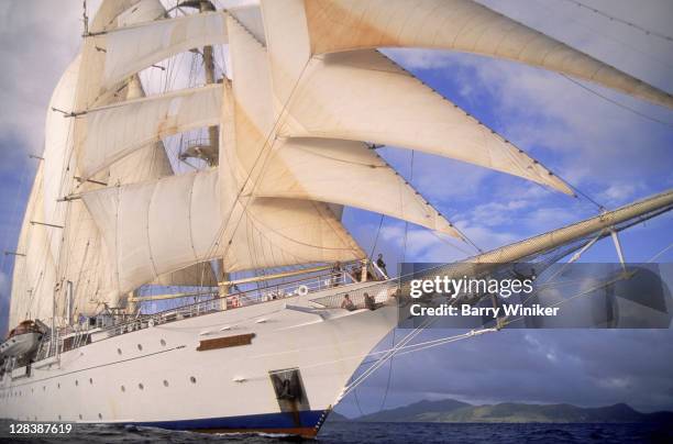 star clipper, 4-masted sailing ship - tall ship stock pictures, royalty-free photos & images