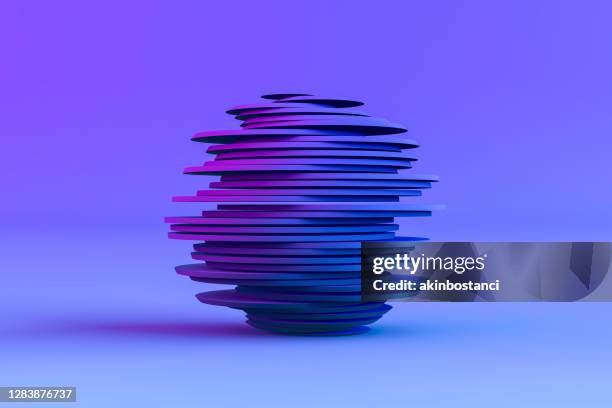 layered geometric shape sphere - tiered stock pictures, royalty-free photos & images