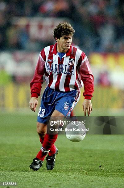 Serena of Atletico Madrid in action during the UEFA Cup Round 3 Leg 2 match against Real Sociedad in Madrid, Italy. Atletico Madrid won the game 4-1....