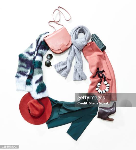 festive winter clothing - roupa de mulher imagens e fotografias de stock
