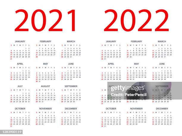 Calendar 2021 2022 Symple Layout Illustration Week Starts On