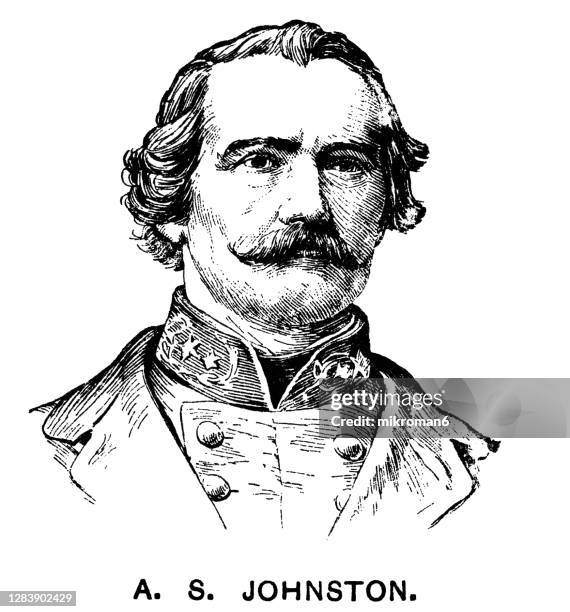 portrait of general albert sidney johnston - csa stock pictures, royalty-free photos & images