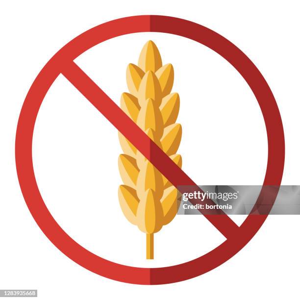 ilustraciones, imágenes clip art, dibujos animados e iconos de stock de icono de alergia al trigo sobre fondo transparente - celiacos