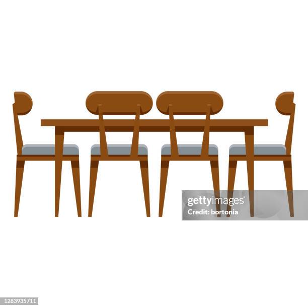 dining set icon on transparent background - indoor dining stock illustrations