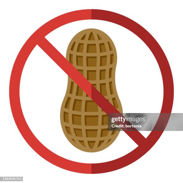 illustrazioni stock, clip art, cartoni animati e icone di tendenza di icona allergia alle arachidi su sfondo trasparente - allergia