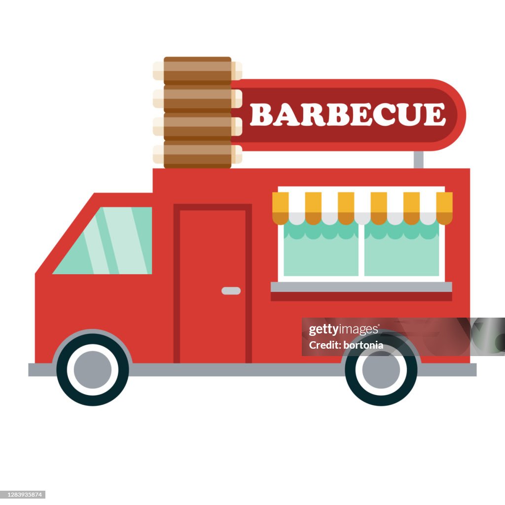 Food Truck Icon on Transparent Background