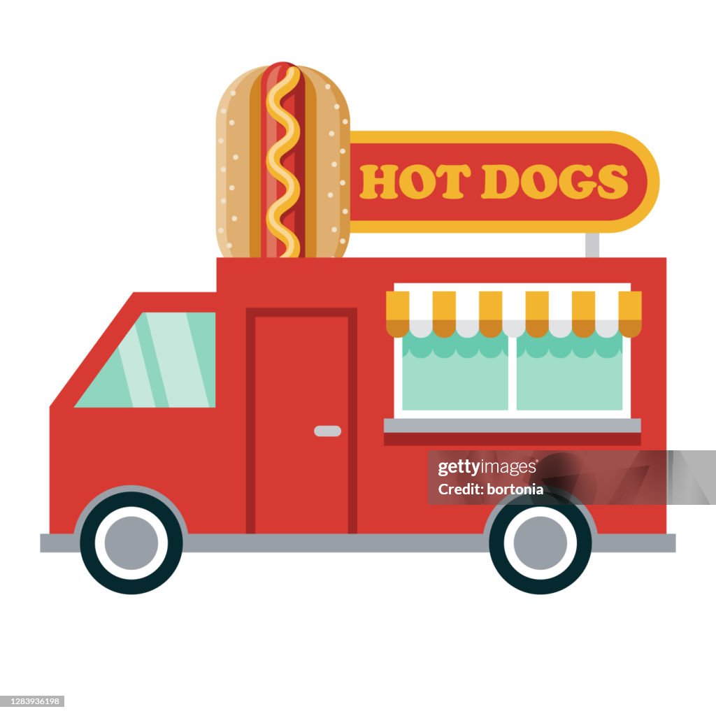 Food Truck Icon on Transparent Background