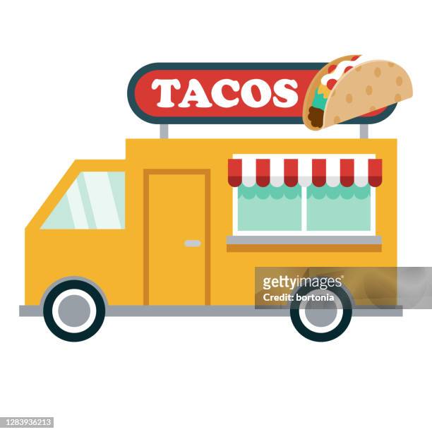 food truck icon auf transparentem hintergrund - taco stock-grafiken, -clipart, -cartoons und -symbole