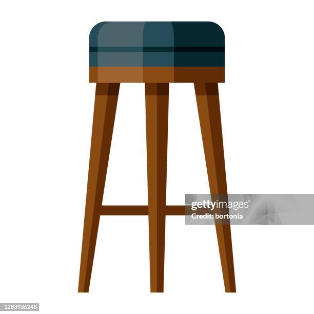 stool icon on transparent background - stool stock illustrations