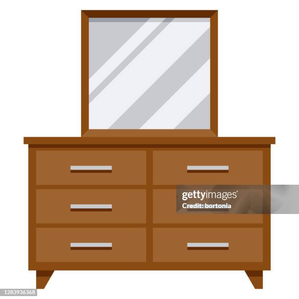 dresser icon on transparent background - vanity table stock illustrations