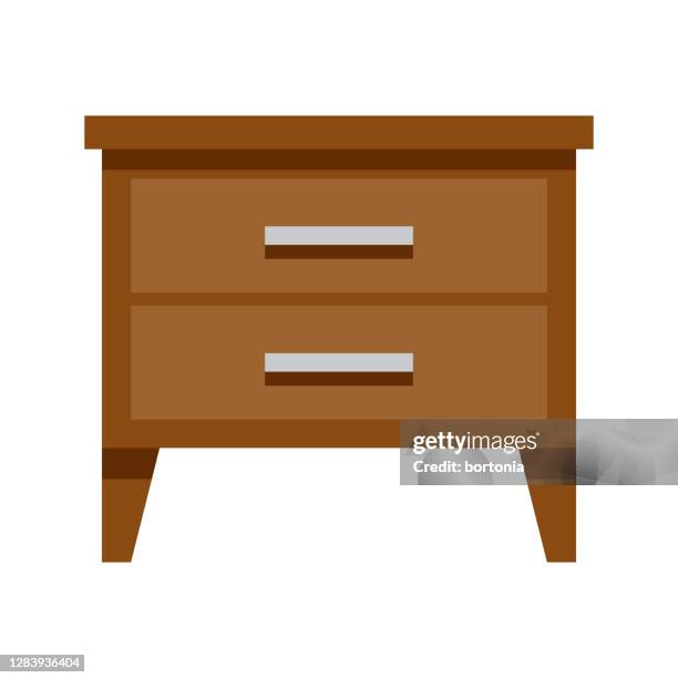 nightstand icon on transparent background - side table stock illustrations