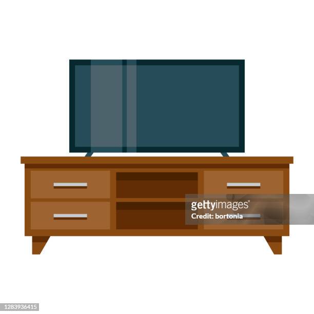 tv-ständer-symbol auf transparentem hintergrund - kommode stock-grafiken, -clipart, -cartoons und -symbole