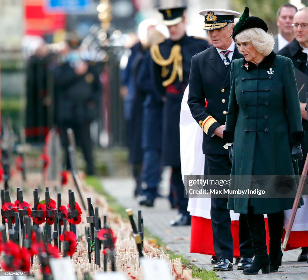 The Duchess Of Cornwall Attends The 92nd Field Of Remembrance At Westminster Abbey