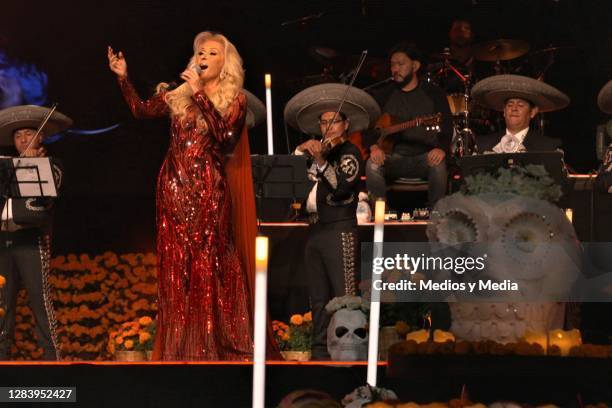 Yuri performs during the live show 'Un Adios Con Amor' on November 4, 2020 in Mexico City, Mexico.