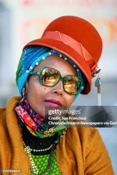 Asya Abdrahman poses for a portrait at the Defend Our Democracy: Count Every Vote event held at Frank Ogawa Plaza in Oakland, California on...