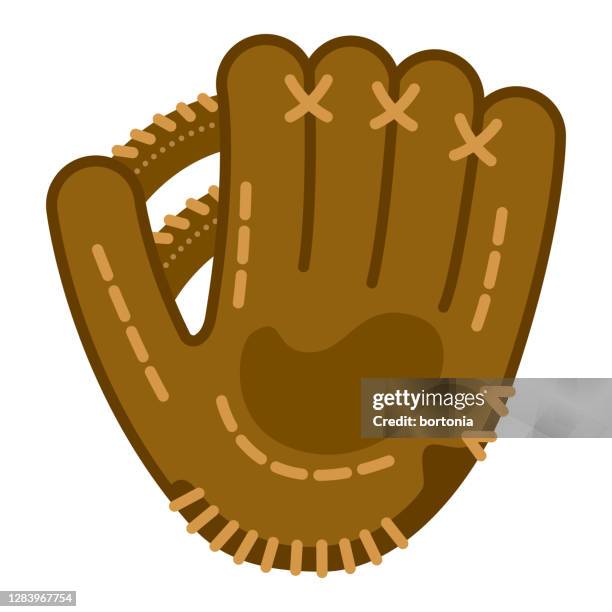 baseball mitt icon on transparent background - baseball glove isolated stock illustrations