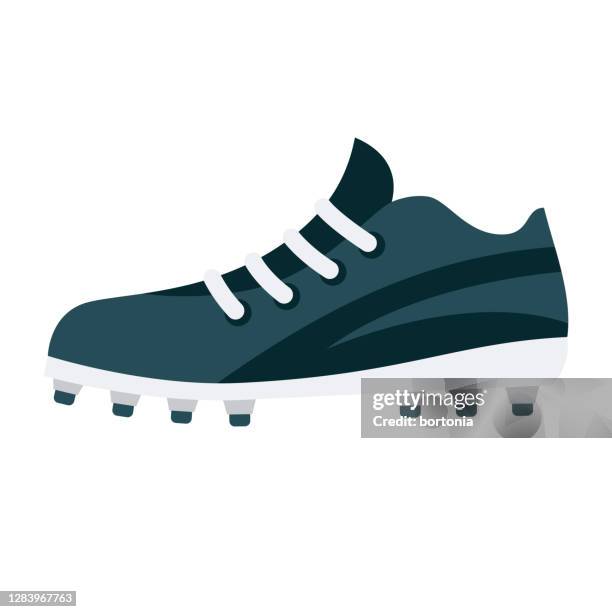 baseball shoe icon on transparent background - cleat stock illustrations