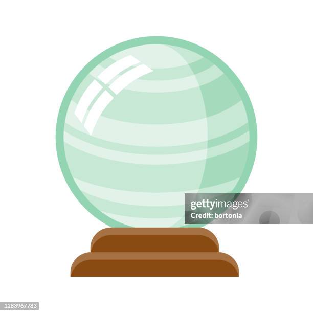 kristallkugel-symbol auf transparentem hintergrund - crystal ball stock-grafiken, -clipart, -cartoons und -symbole