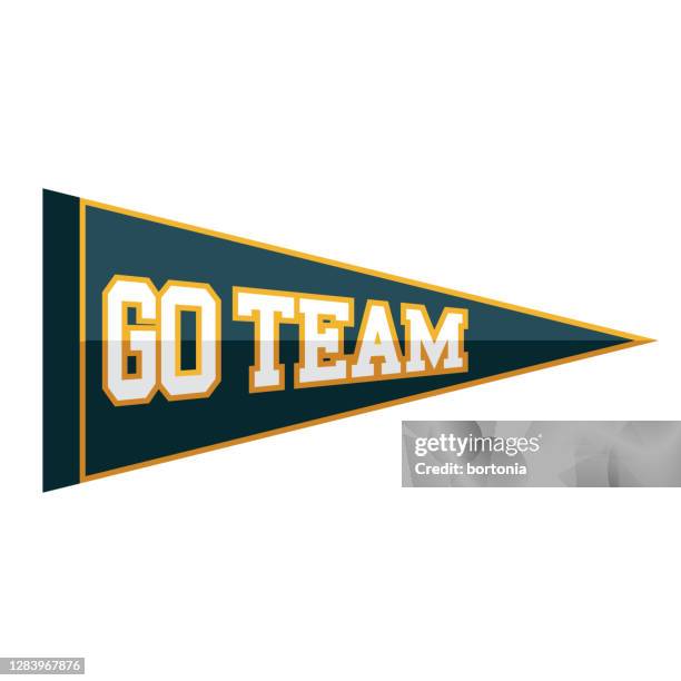 pennant icon on transparent background - baseball sport stock illustrations