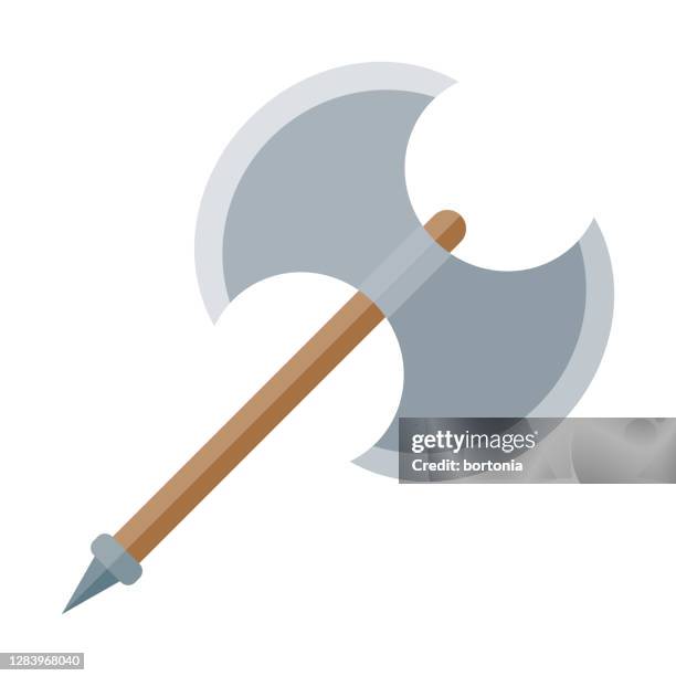 stockillustraties, clipart, cartoons en iconen met pictogram battle axe op transparante achtergrond - bijl