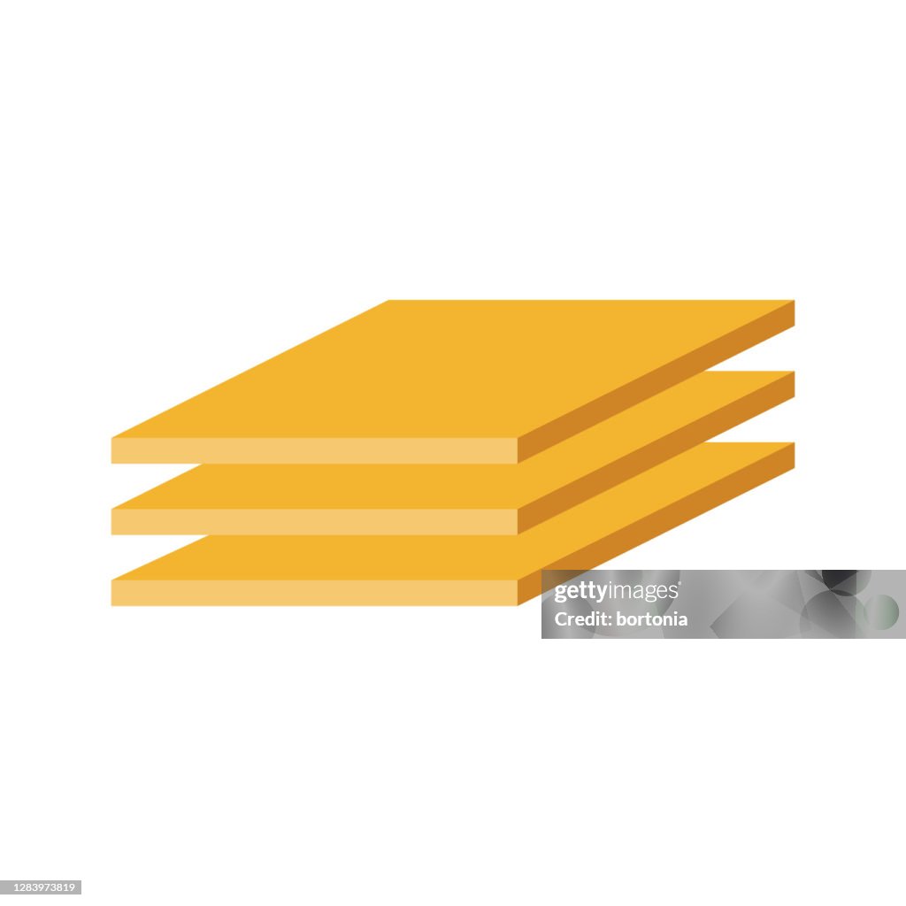 Processed Cheese Slices Icon on Transparent Background