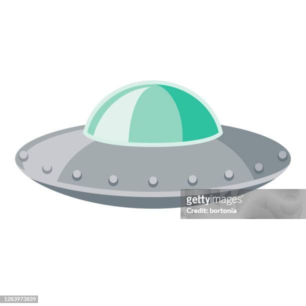 ufo icon on transparent background - flying saucer stock illustrations