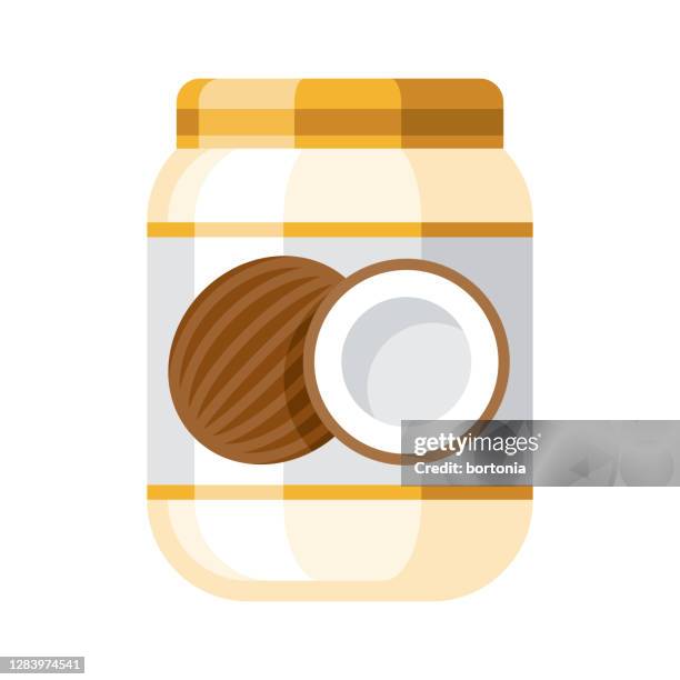 coconut oil icon on transparent background - coconut oil stock illustrations