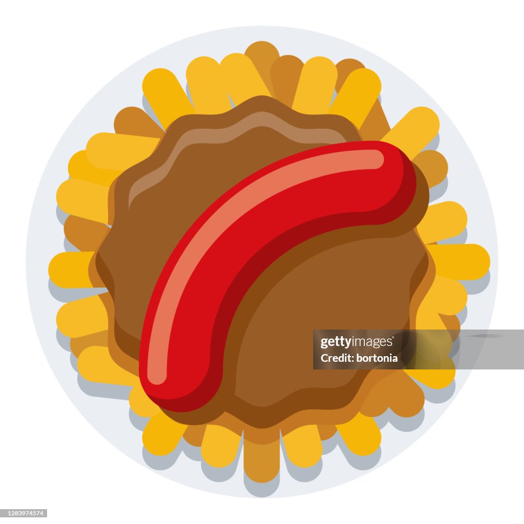 Currywurst Icon on Transparent Background