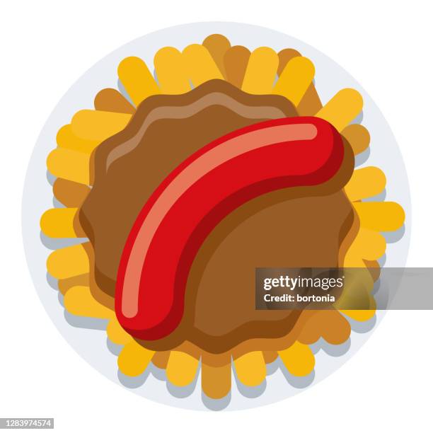 currywurst icon on transparent background - currywurst stock illustrations