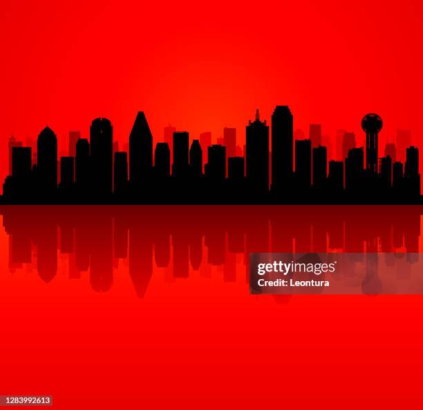 dallas skyline (all buildings are moveable and complete) - bank of america building dallas stock illustrations