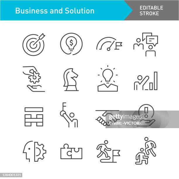 business and solution icons - line series - editable stroke - conspiracy icon stock illustrations