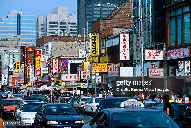 chinatown, ontario, toronto, canada - day toronto foto e immagini stock